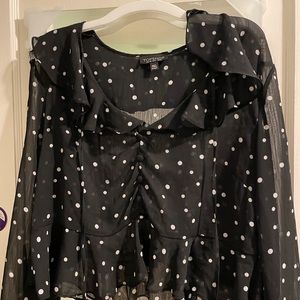 TOPSHOP Sheer Polka Dot Blouse!
